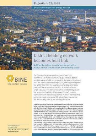 District heating network becomes heat hub. Multifunctional, large-capacity heat storage system enables flexible, climate-neutral district heating supply.