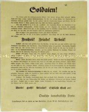 Aufruf an Kriegsheimkehrer zum Eintritt in die Deutsche Demokratische Partei