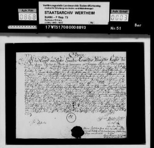 Schutzbrief des Kaisers Leopold von 1688 (beglaubigte Abschrift)