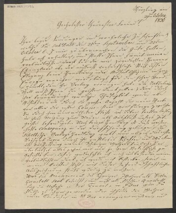 Brief an B. Schott's Söhne : 29.10.1836