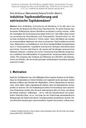 Induktive Topikmodellierung und extrinsische Topikdomänen