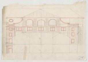 Thiersch, Friedrich von; Frankfurt / Main (Hessen); Festhalle - Fassadenentwurf (Teilansicht)