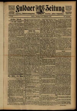 Erste Ausgabe vom Samstag, den 08. September 1906.