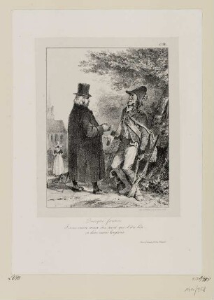 Betrunkener Soldat und Priester, Blatt 6 der Folge "Lithographisches Album"
