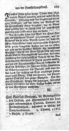 Entwurf der Forstwissenschaft.