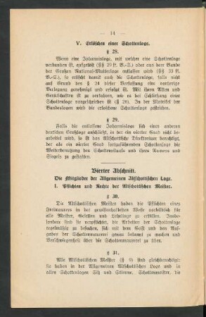 Vierter Abschnitt. Die Mitglieder der Allgemeinen Altschottischen Loge.