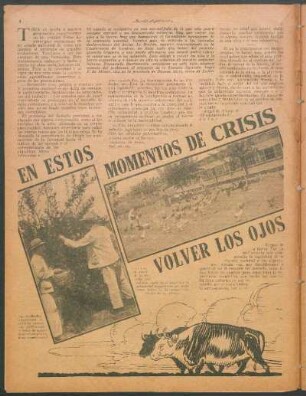 En estos momentos de crisis mundial hay que volver los ojos a la tierra argentina : Nota por Raymundo Bustamante