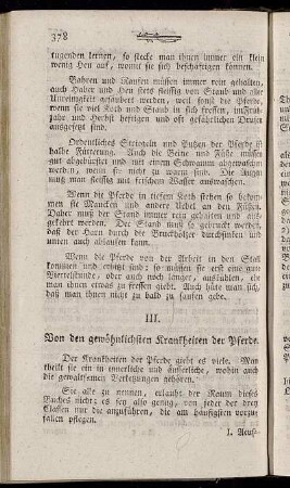 III. Von den gewöhnlichsten Krankheiten der Pferde