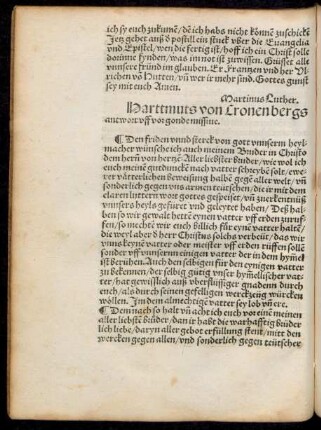 Harttmuts von Cronenbergs antwort uff vor gonde missive.