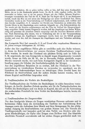 c) Tonfilmaufnahmen des Zeugenverhörs