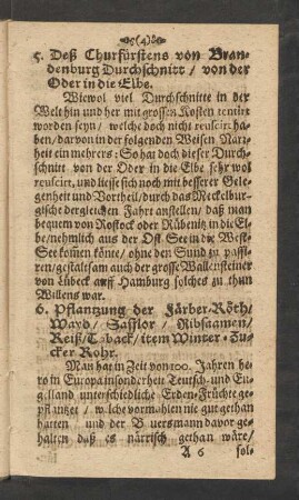 5. Deß Churfürstens von Brandenburg Durchschnitt/ von der Oder in die Elbe.