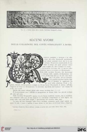 1: Alcuni Avori : Della collezione del conte Stroganoff a Roma