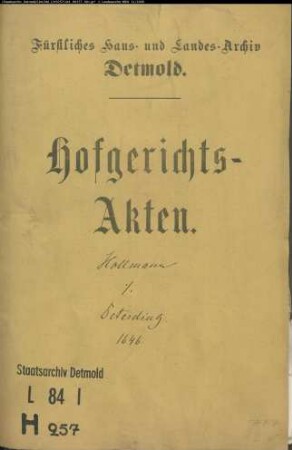 Hollmann, Felix, Hebdomadarius ad S. Pusinnen zu Herford gegen Johann Detering zu Vinnen - Schuldforderung