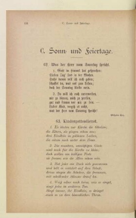 C. Sonn- und Feiertage
