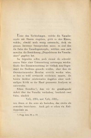 Die Verbindungen der Vanadinsäure mit Schwefelsäure