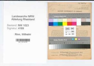 Entnazifizierung Wilhelm Rinn , geb. 03.08.1906 (Kaufm.Angest.)