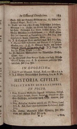 Historia Civilis. Scriptores Generaliores