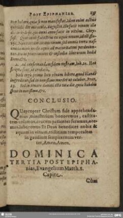 Dominica Tertia Post Epiphanias, Evangelium Matth. 8. Capite
