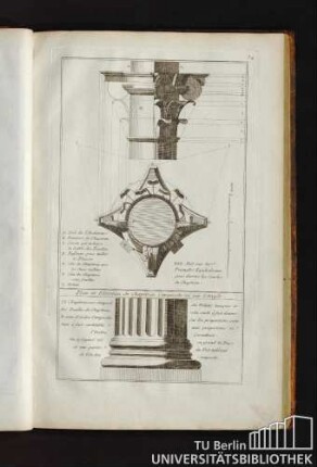 34. Plan et Elevation du Chapiteau Composite ou sur l'Angle.
