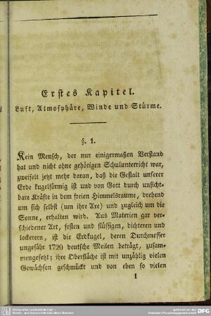 Erstes Kapitel. Luft, Atmosphäre, Winde und Stürme