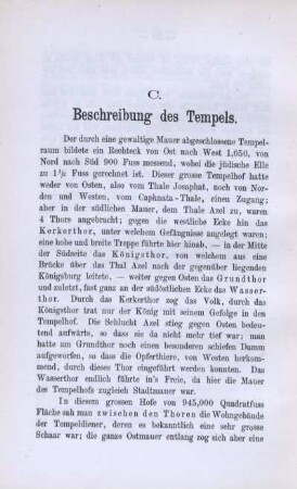 C. Beschreibung des Tempels.