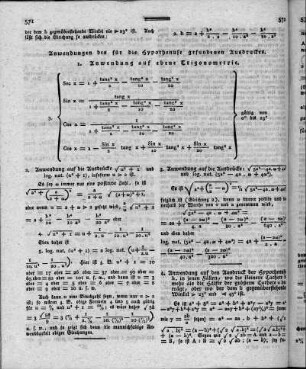 Anwendung des für die Hypothenuse gefundenen Ausdruckes / [Buquoy, Georg]