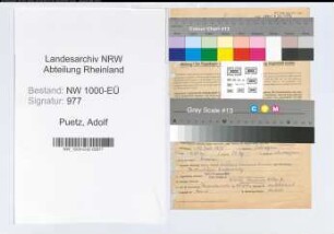 Entnazifizierung Adolf Puetz, geb. 27.07.1893 (Oberregierungsrat)