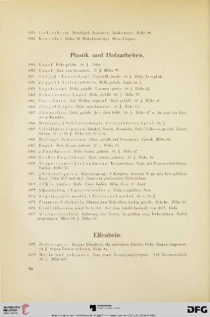 Plastik und Holzarbeiten (Nr. 1055-1077)
