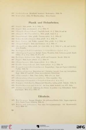 Plastik und Holzarbeiten (Nr. 1055-1077)