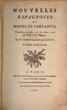 Nouvelles Espagnoles De Michel De Cervantes : Traduction nouvelle, avec des Notes, ornée de douze belles Figures. 2,7, Le Licentié De Verre
