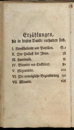 Erzählungen, die in diesem Bande enthalten sind.
