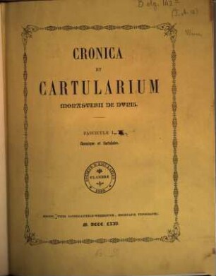 Chronica et Cartularium monasterii de Dunis