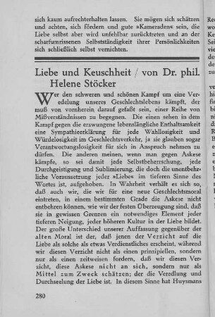 Liebe und Keuschheit