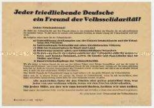Flugblatt mit Spendenaufruf der Volkssolidarität