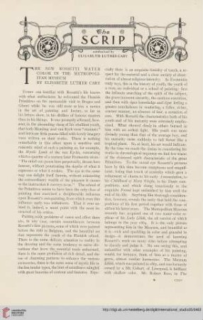 35.1908 = Nr. 140: The new Rossetti watercolor in the Metropolitan Museum