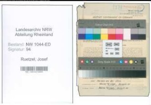 Entnazifizierung Josef Ruetzel , geb. 27.02.1901 (Gewerbelehrer)