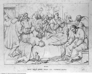 Vita di Raffaelle da UrbinoTaf. XII: Raphaels Tod - Vita di Raffaelle da Urbino : in 12 tavole / disegnata ed incisa da G. Riepenhausen, Roma 1833