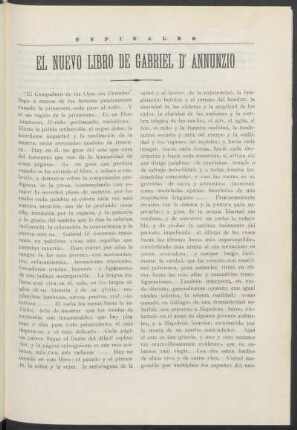 El nuevo de Gabriel D'Annunzio