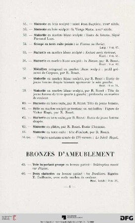 Bronzes d'ameublement (Nr. 65-94)