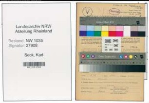 Entnazifizierung Karl Seck , geb. 19.04.1891 (Bergmann)