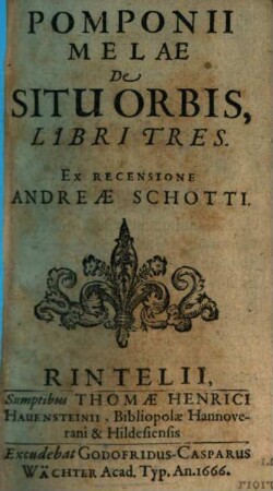 De situ orbis libri tres