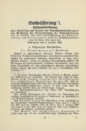Entwässerung