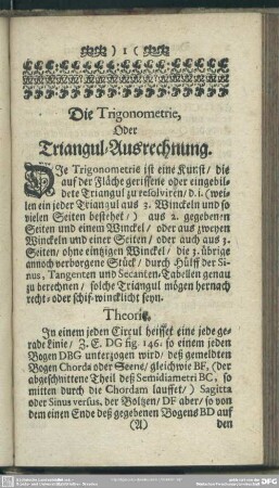 [Vierter Teil], Die Trigonometrie Oder Triangul-Ausrechnung