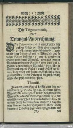 [Vierter Teil], Die Trigonometrie Oder Triangul-Ausrechnung