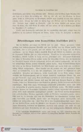 Abweichungen vom französchen klassischen Stil
