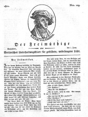 Nro. 109, Sonnabend, den 1. Juny 1811