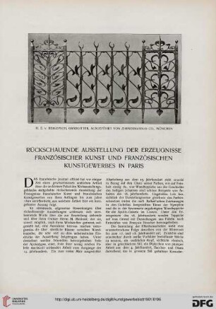 Rückschauende Ausstellung der Erzeugnisse französischer Kunst und französischen Kunstgewerbes in Paris