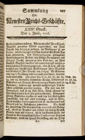 XXIV. Stuck. Den 5. Juni, 1756.