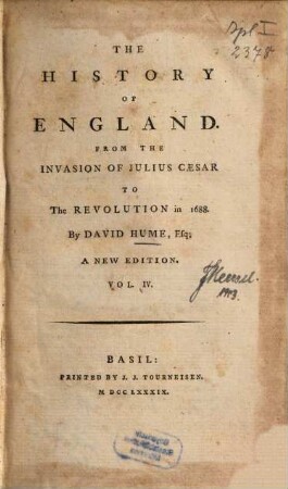 The History Of England : From The Invasion Of Julius Caesar To The Revolution in 1688., 4