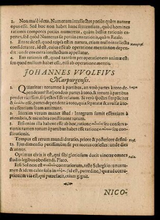 Johannes Wolfius Marpurgensis.